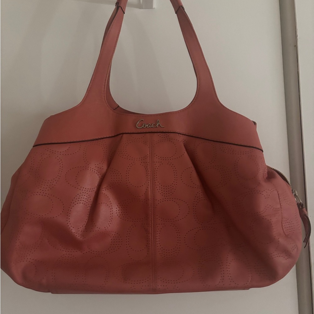 Coach Coral Leather Shoulder Bag